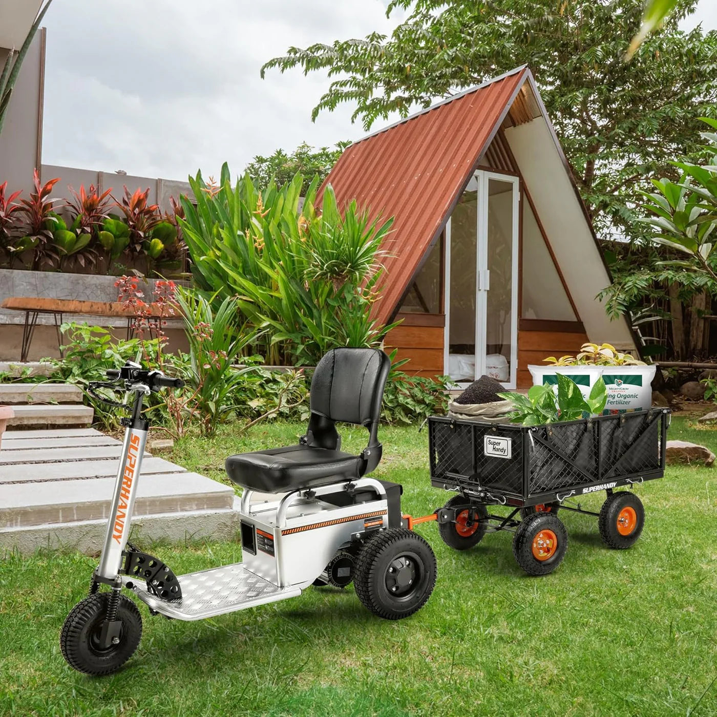 SuperHandy Heavy Duty Towable Garden Dump Cart GUO109