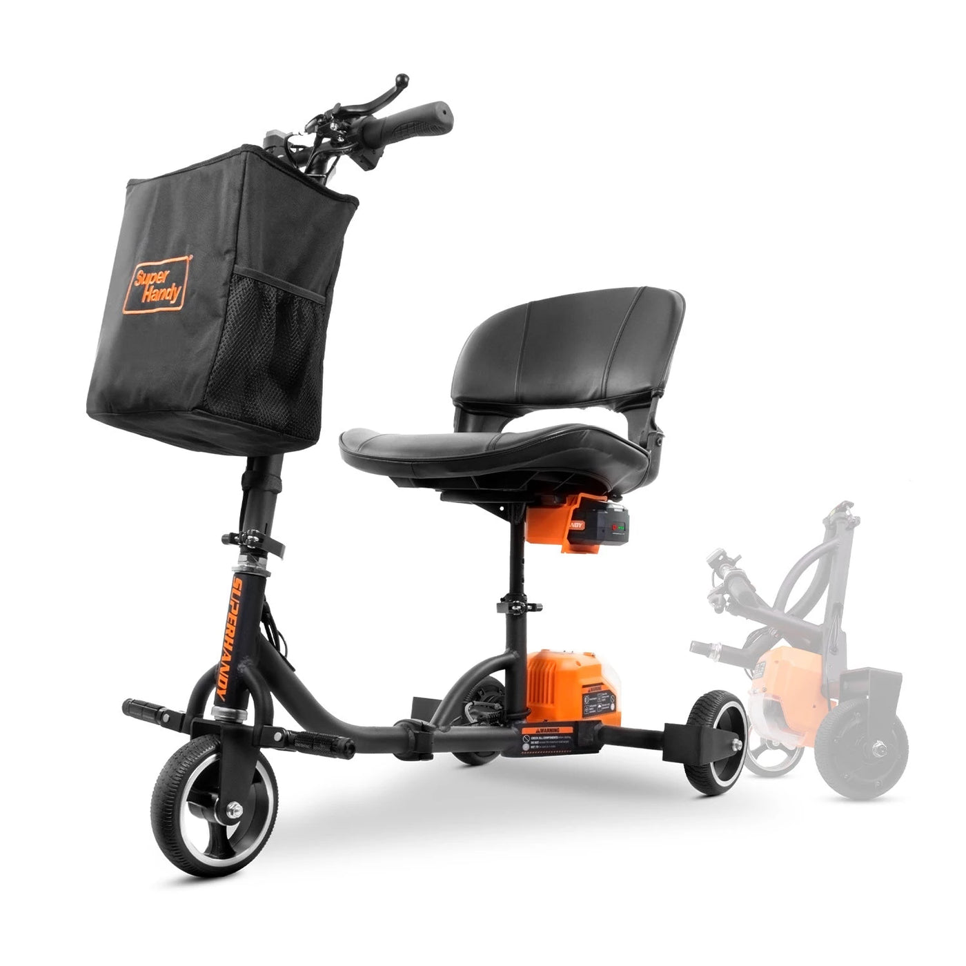 SuperHandy Passport Foldable 3-Wheel Mobility Scooter + Extra Battery GUT112