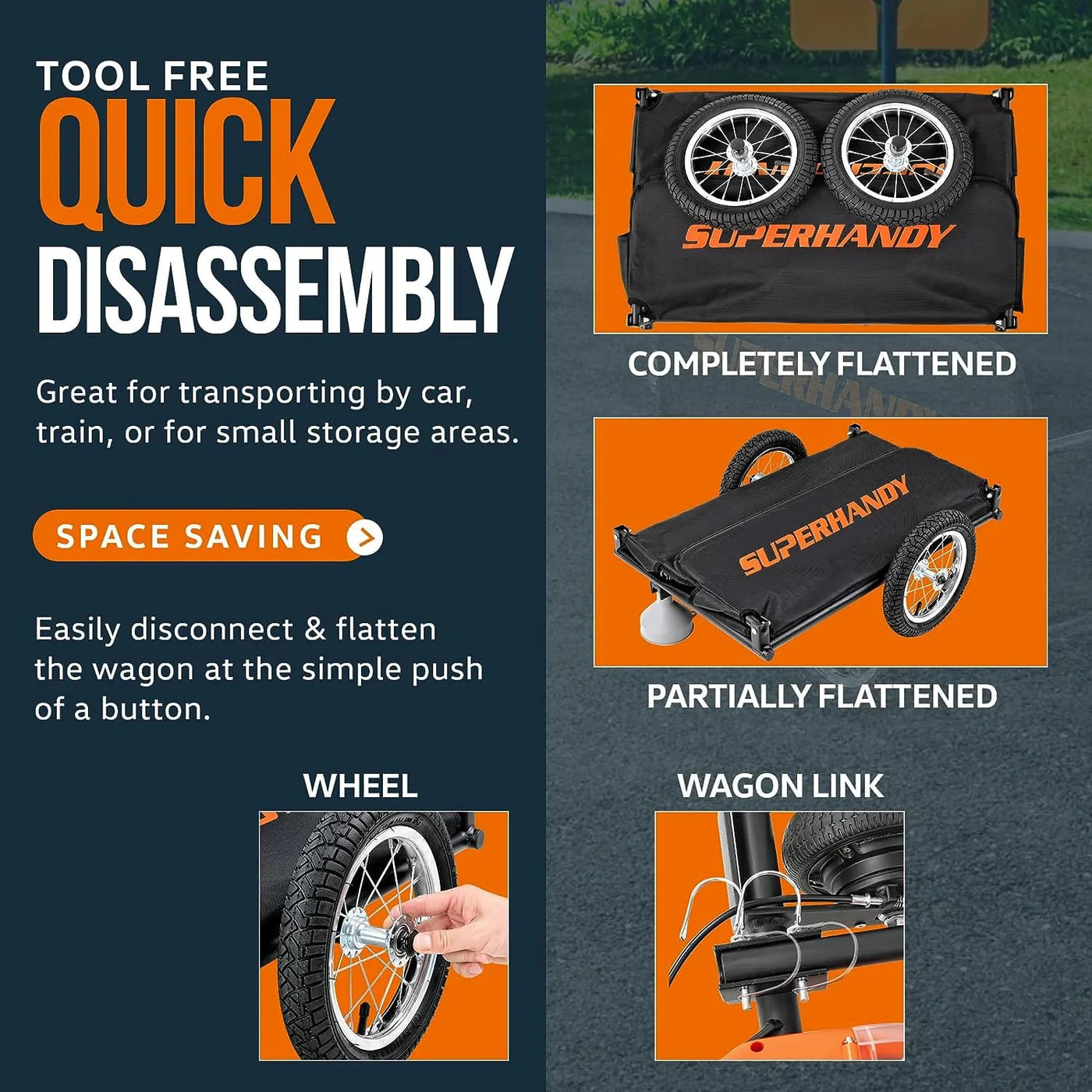SuperHandy Lightweight Scooter Cargo Trailer GUT157