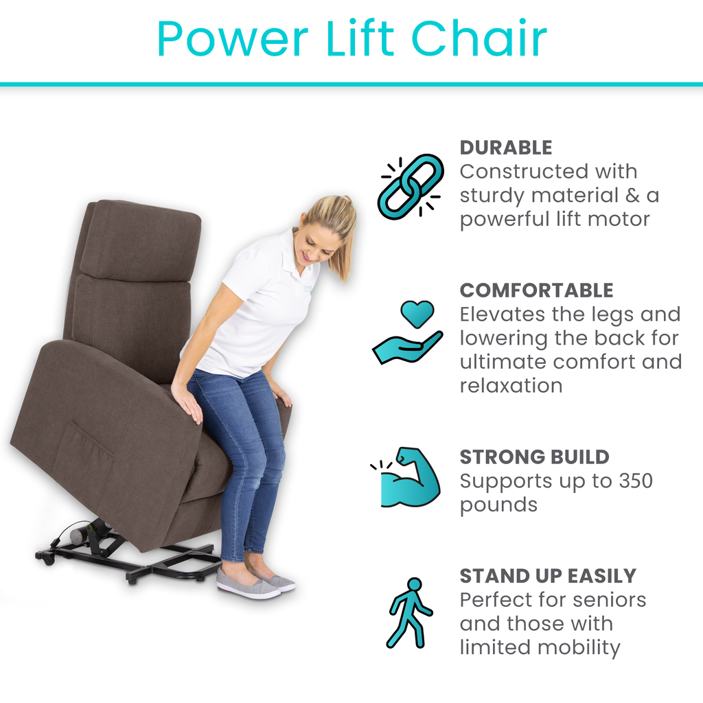 Vive Health Large Powered Lift Chair LVA2017LGBRNV2