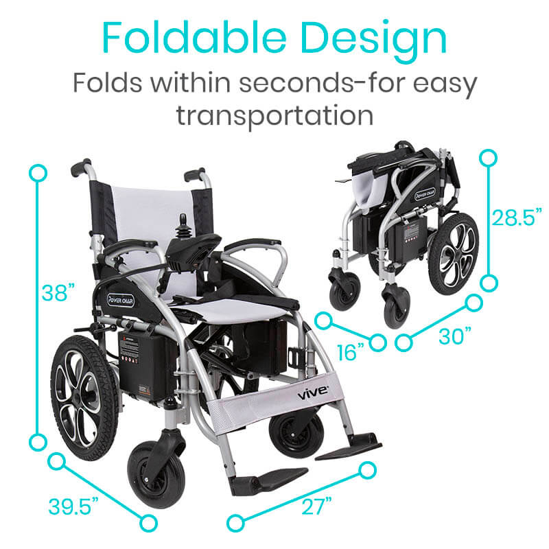 Vive Health Compact Folding Electric Wheelchair MOB1029S