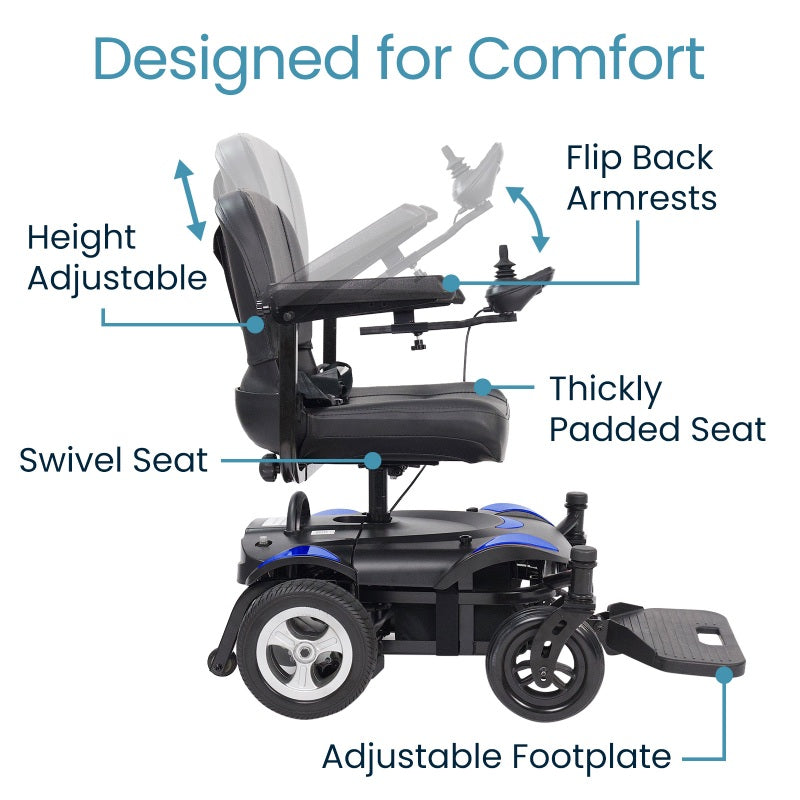 Vive Health Model C Electric Wheelchair MOB1094BLU
