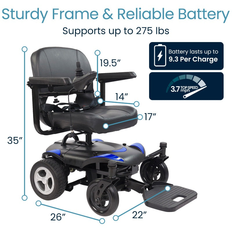 Vive Health Model C Electric Wheelchair MOB1094BLU