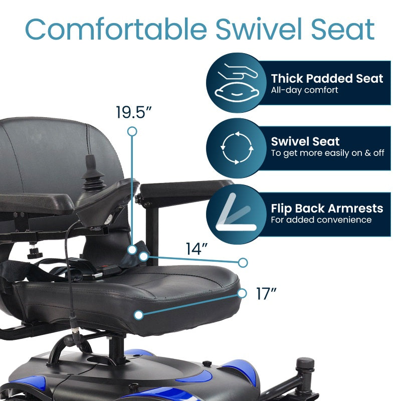 Vive Health Model C Electric Wheelchair MOB1094BLU