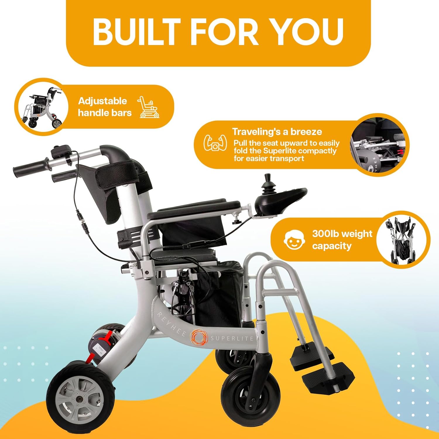 Reyhee Superlite 3-in-1 Electric Foldable Wheelchair XW-LY001-A