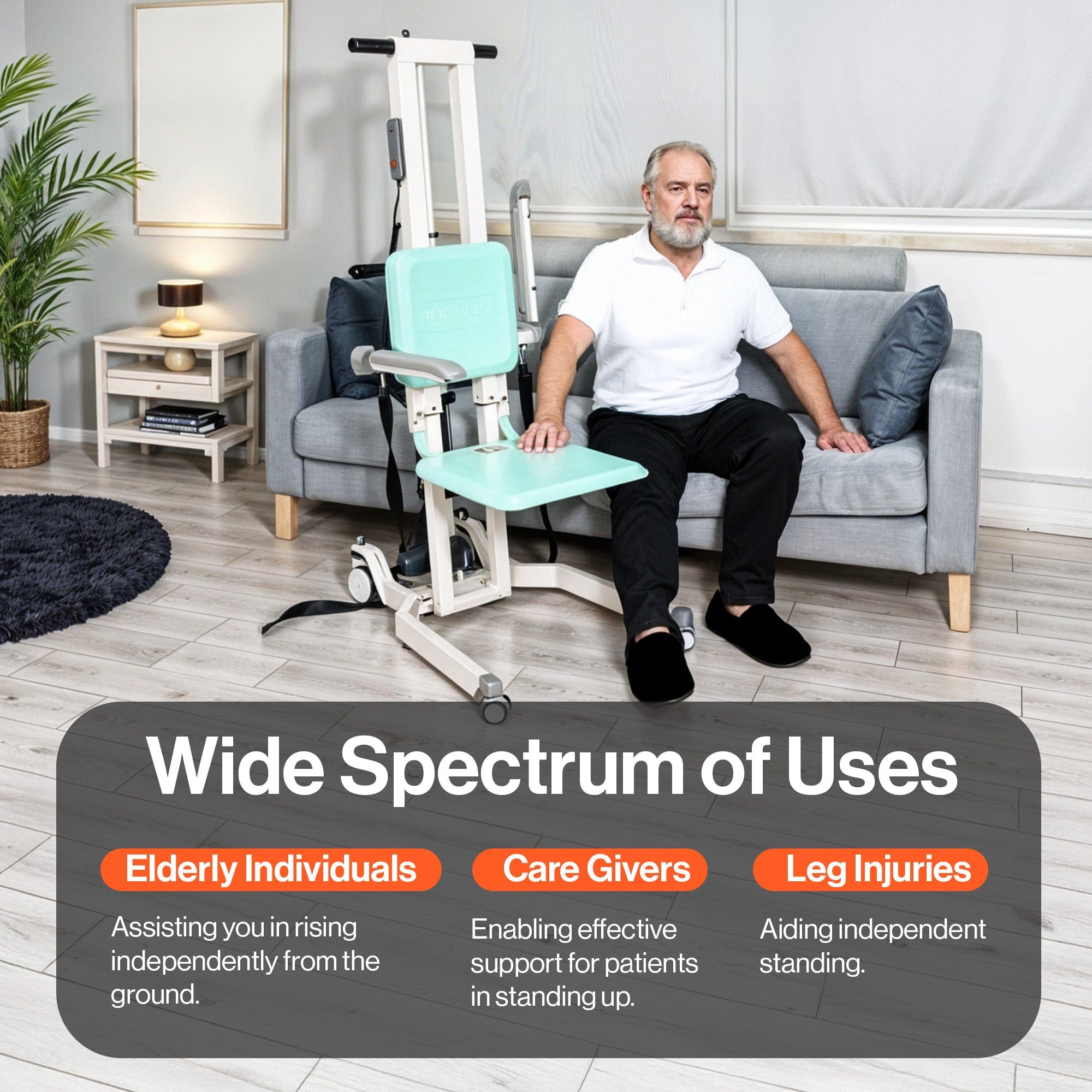 SuperHandy GoRise TX Portable Floor to Stand Transfer Lift GUT169