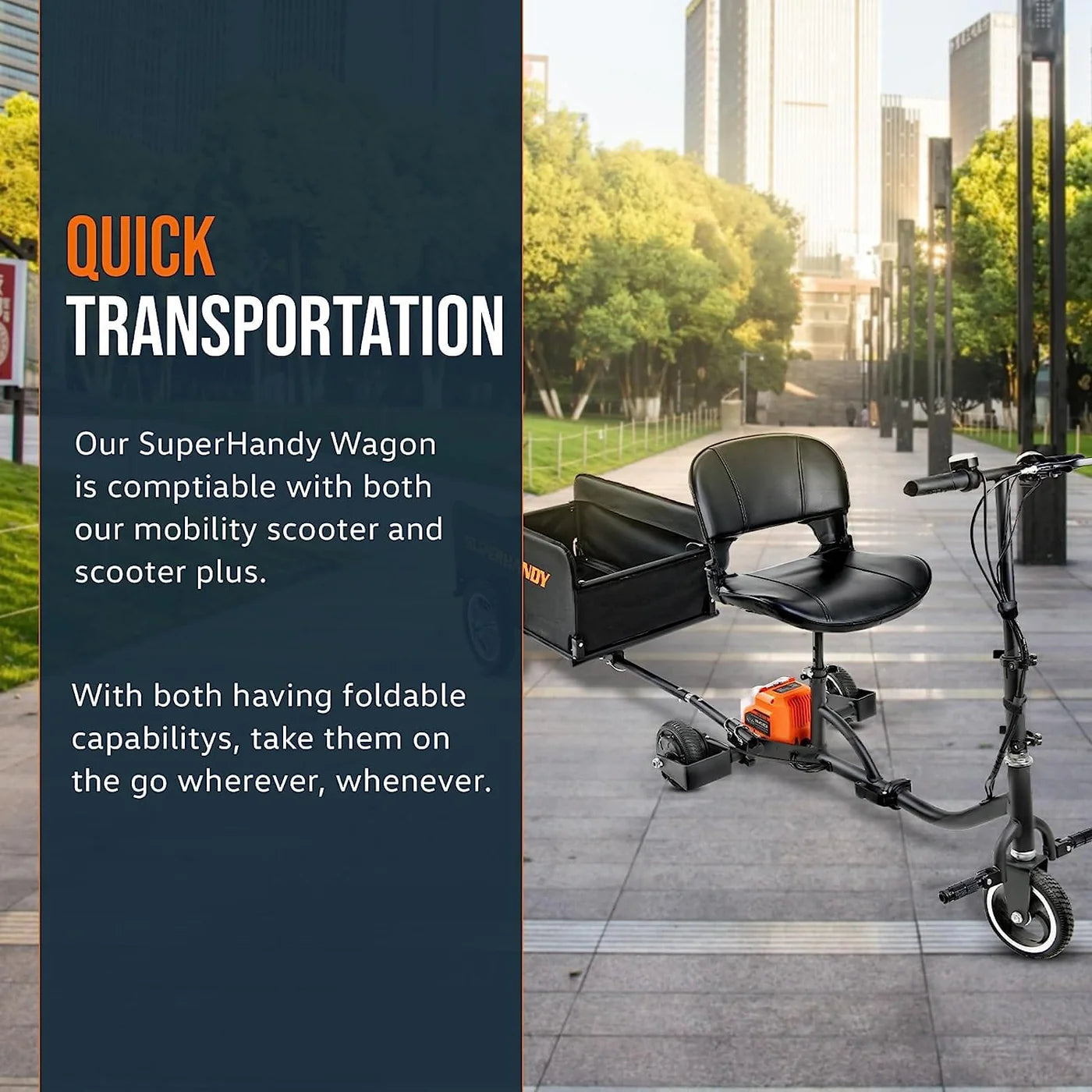 SuperHandy Lightweight Scooter Cargo Trailer GUT157