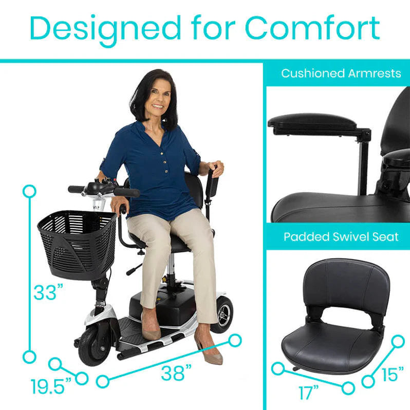Vive Health 3-Wheel Electric Mobility Scooter MOB1025