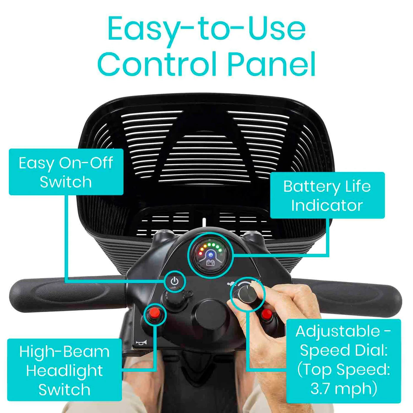Vive Health 3-Wheel Electric Mobility Scooter MOB1025