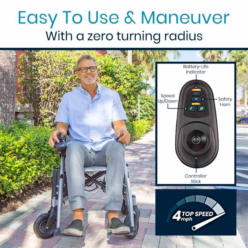 Vive Health Compact Folding Electric Wheelchair MOB1029S