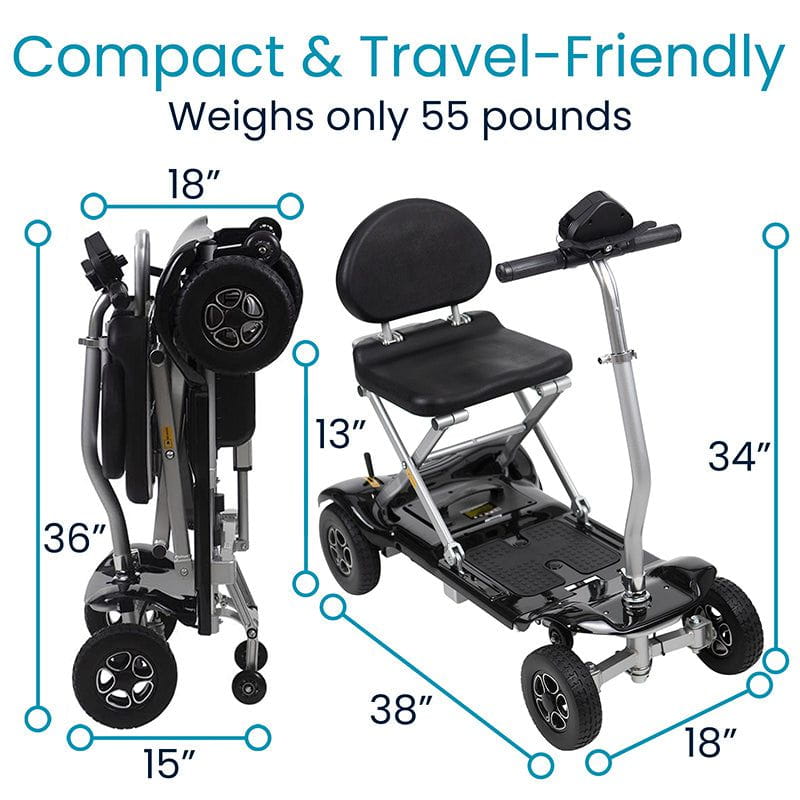 Vive Health Folding 4-Wheel Electric Mobility Scooter MOB1058BLK