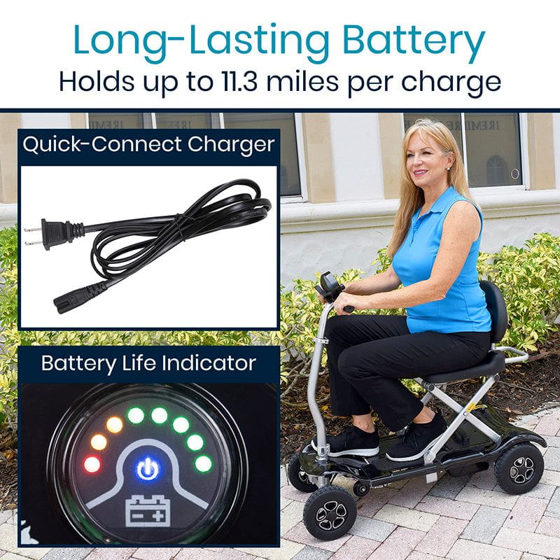 Vive Health Folding 4-Wheel Electric Mobility Scooter MOB1058BLK