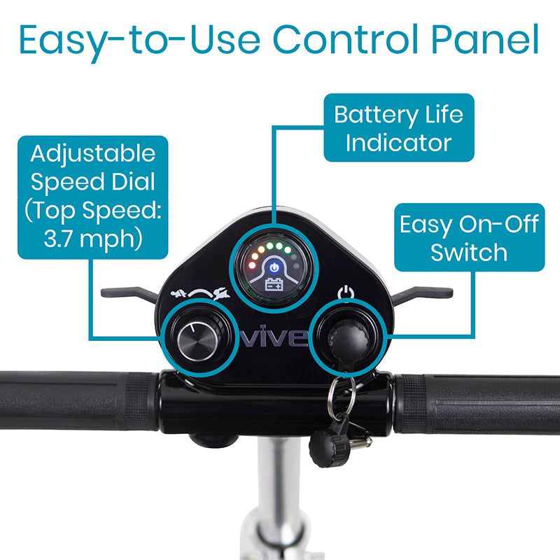 Vive Health Folding 4-Wheel Electric Mobility Scooter MOB1058BLK