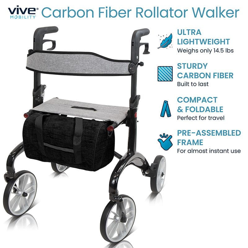 Vive Health Carbon Fiber Rollator MOB1086