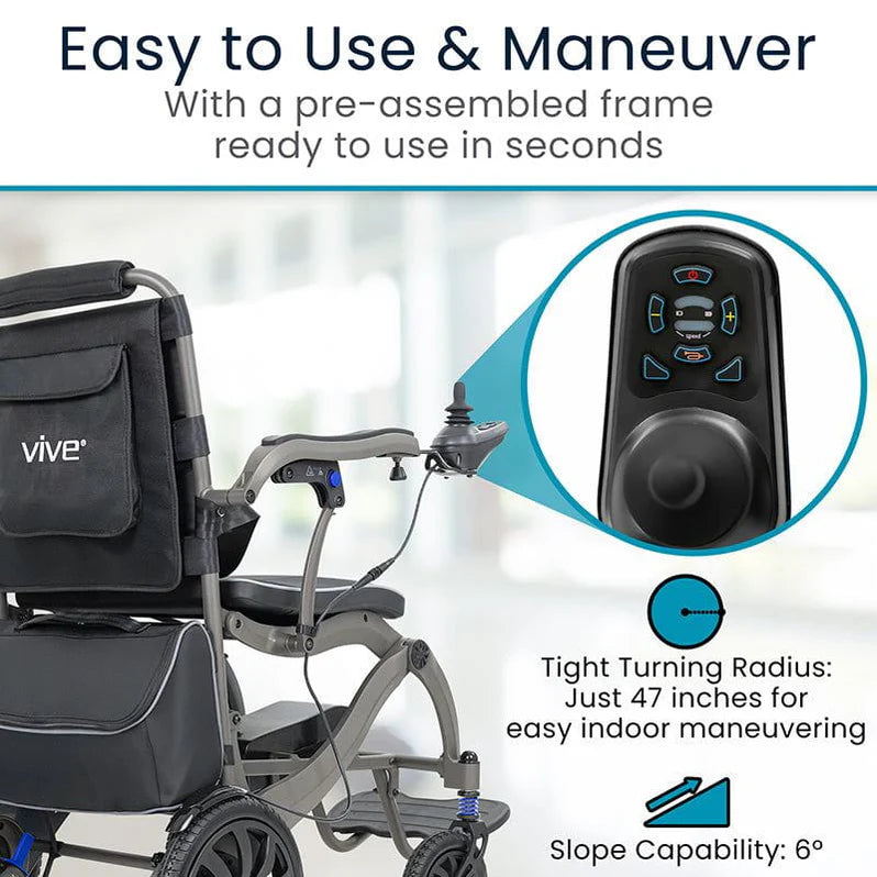 Vive Health Airframe Power Wheelchair - Magnesium Collection MOB1125GRY