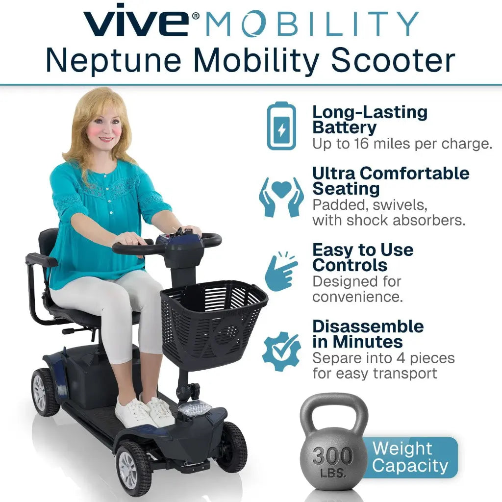 Vive Health Neptune Mobility Scooter MOB1126MBL